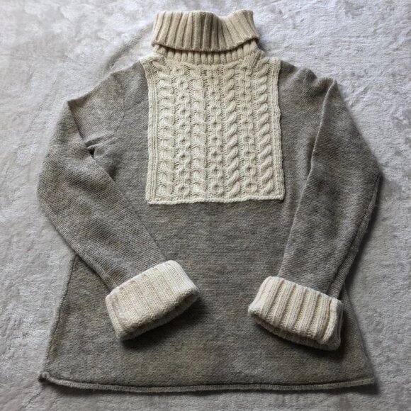 TORY Burch Gretchen Mixed Wool Blend Knitted Turtleneck Sweater Size Small - Picture 3 of 13